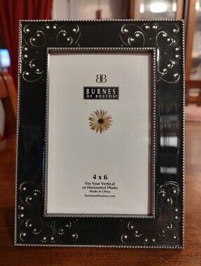 Burnes Of Boston Black Metal Picture Frame with Embossed Scrollwork
